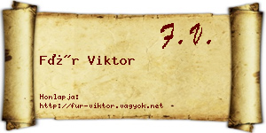 Für Viktor névjegykártya